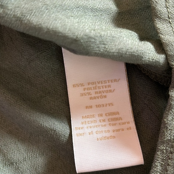 Hope & Harlow Olive Green Flutter Sleeve Dropped Waist Tied Sides Flowy … - Picture 9 of 11